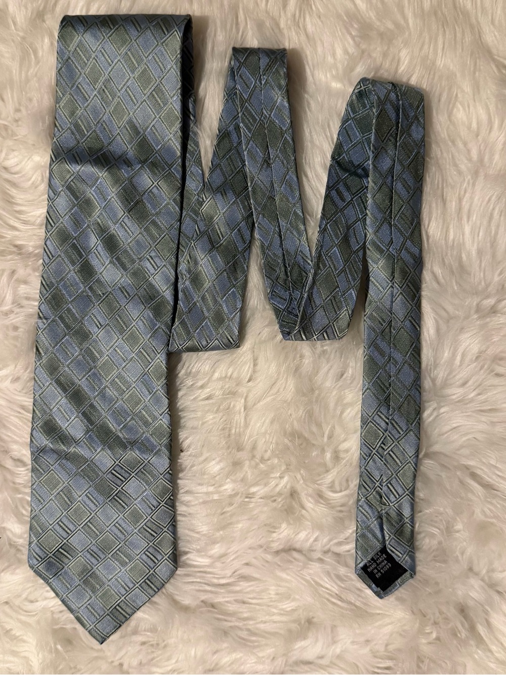 Croft & barrow Patterned Blue-Green Diamond Silk Tie